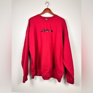 Gildan Cat Christmas Classic Red Crewneck Sweater size 3XL